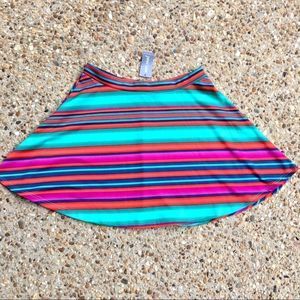 NWT Wet Seal Green Pattern Striped Skirt Size M